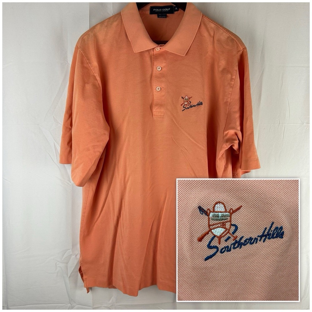 Polo Golf Ralph Lauren Mens XL Orange Polo Southern Hills *Sun Fade - Picture 1 of 10